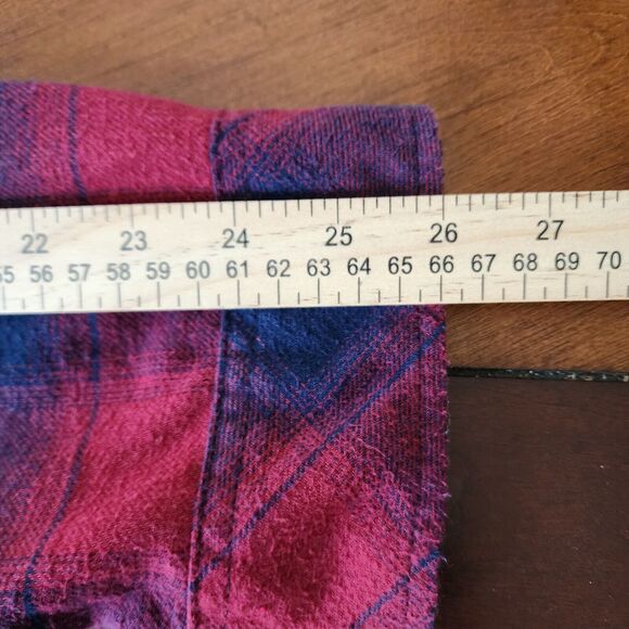 Burnside Flannel Long Sleeve Button Down Plaid Men Shirt Size M - Picture 7 of 12